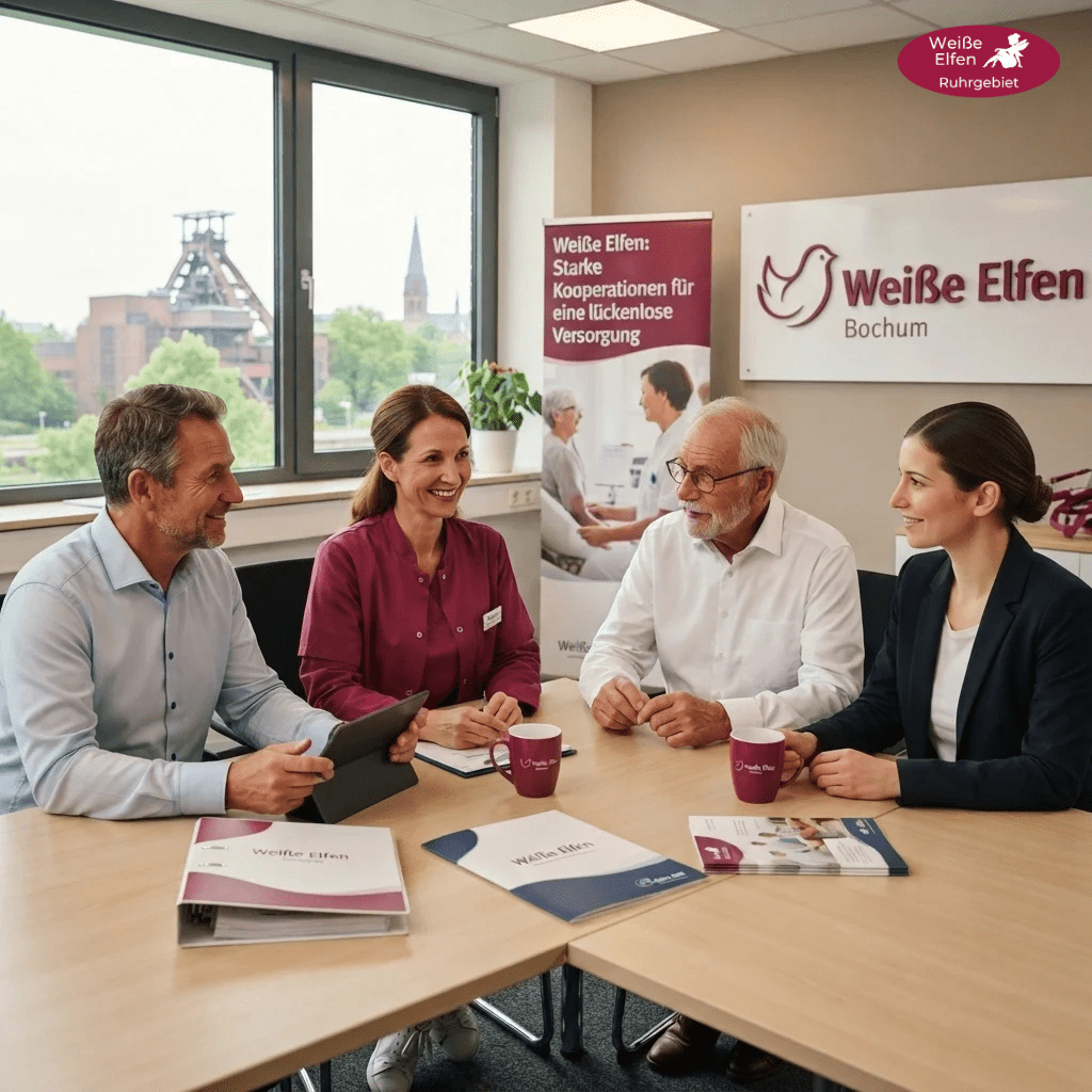 Weiße Elfen Bochum – Professionelle Kooperation und Partnernetzwerk für Seniorenbetreuung im Büro.